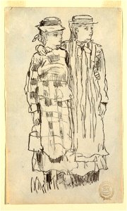 Drawing, Two Girls, 1879 (CH 18175287)