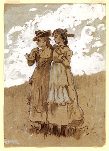 Drawing, Two Young Girls, 1878–79 (CH 18174897)