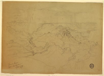 Drawing, The Grand Canyon in the Rain, 1873 (CH 18189597)