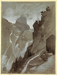Drawing, Vernal Falls, Yosemite, 1904 (CH 18189963). Free illustration for personal and commercial use.