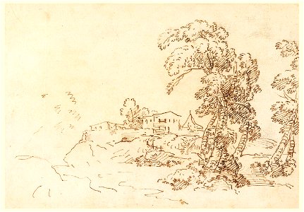 Drawing, View of a Farm, 1750–1770 (CH 18122665)