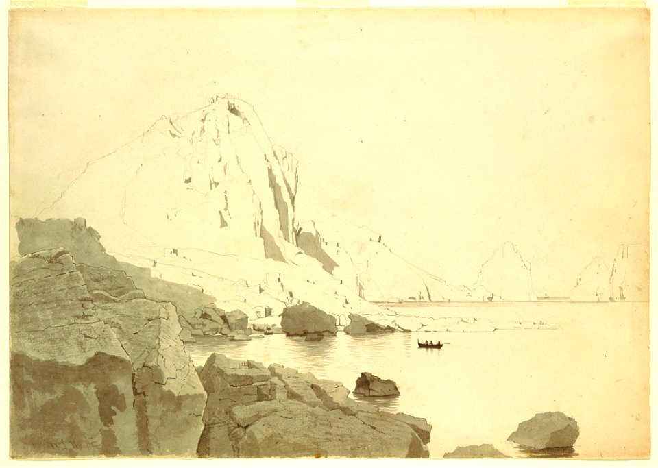 Drawing, View of Capri, Italy, Showing the Southern Coast and The Faraglione, ca. 1865 (CH 18395003)