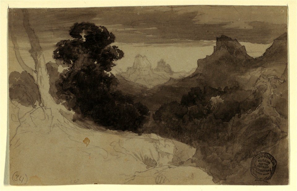 Drawing, View of the Tetons, Wyoming, 1874 (CH 18189639)