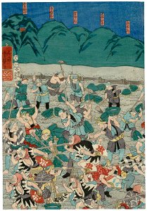 Dredging the Kamo River in Kyoto