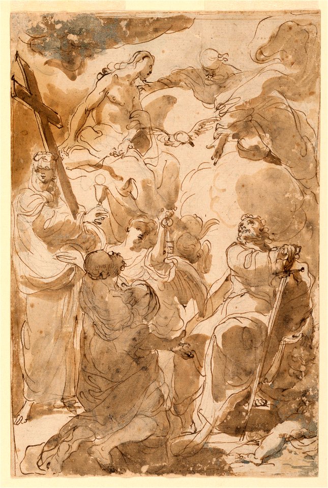 Drawing, The Trinity and the Apostles, St. Peter and St. Paul, 1770–80 (CH 18543335-2)