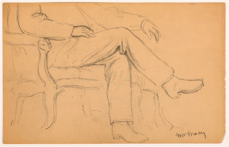 Drawing, William H. Macy Seated, Lower Body; Verso- Right Hand, 1884 (CH 18567283)