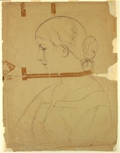 Drawing, Woman in Profile, Model in Rome, 1840 (CH 18565887)