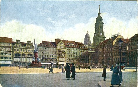 Dresden - Altmarkt. Free illustration for personal and commercial use.