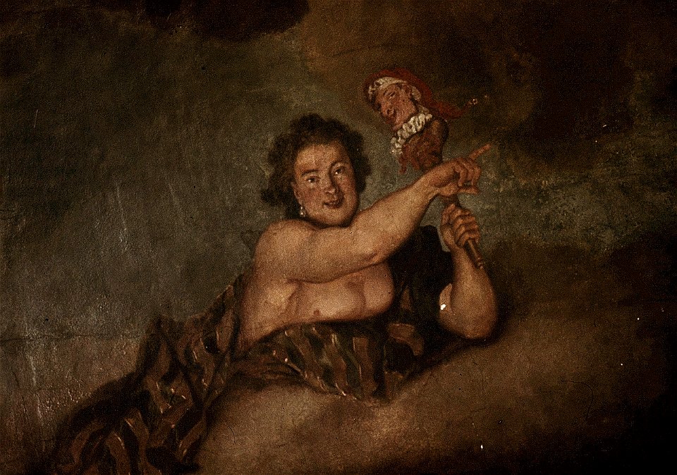 Dresden, Zwinger, Mathematisch-Physikalischer Salon, Louis de Silvestre, Psyches Aufnahme in den Olymp, Figur 5