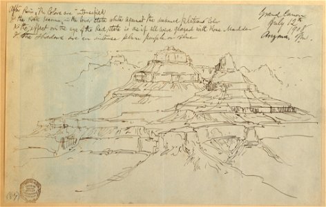Drawing, Two Cliffs in Grand Canyon, Arizona, possibly 1908 (CH 18189975)