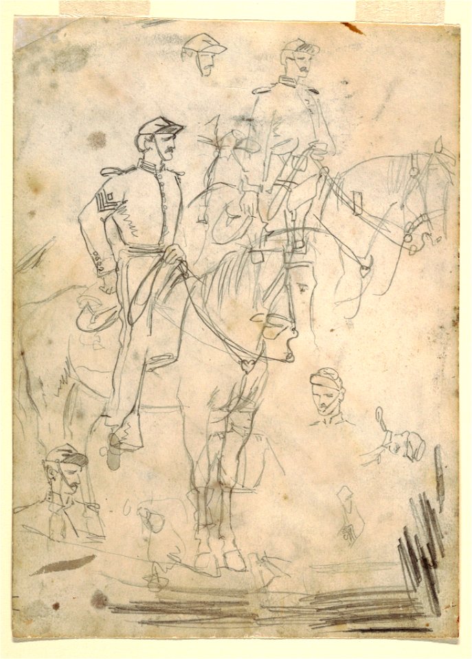 Drawing, Two Sketches of an Officer, 1862 (CH 18174363)