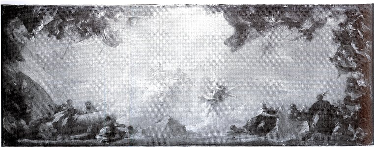 Dresden, Zwinger, Deutscher Pavillon, Deckenfresco von Giovanni Antonio Pellegrini, gemalt 1725 , zerstört 1849, The Four Continents, Museen der Stadt Köln, Sammlung Hagen