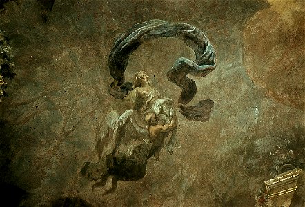 Dresden, Zwinger, Französischer Pavillon, Marmorsaal, Heinrich Christoph Fehling, Die Zeit entführt die Schönheit, Figur 1