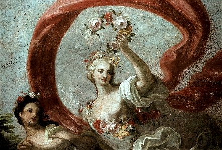 Dresden, Zwinger, Französischer Pavillon, Marmorsaal, Heinrich Christoph Fehling, Flora mit Gefolge, Figur 4