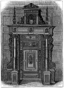 Drawing-room door of John Langton's House 1614, Bristol. Free illustration for personal and commercial use.