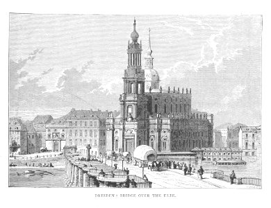 Dresden Augustusbrücke Schlossplatz 1880