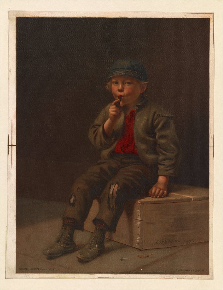 Draws hard - J.G. Brown 1873; Bencke & Scott, Chromolith., N.Y. LCCN2013646732