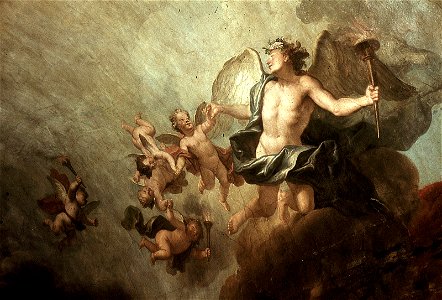 Dresden, Zwinger, Mathematisch-Physikalischer Salon, Louis de Silvestre, Amor und Putti, Figur 1