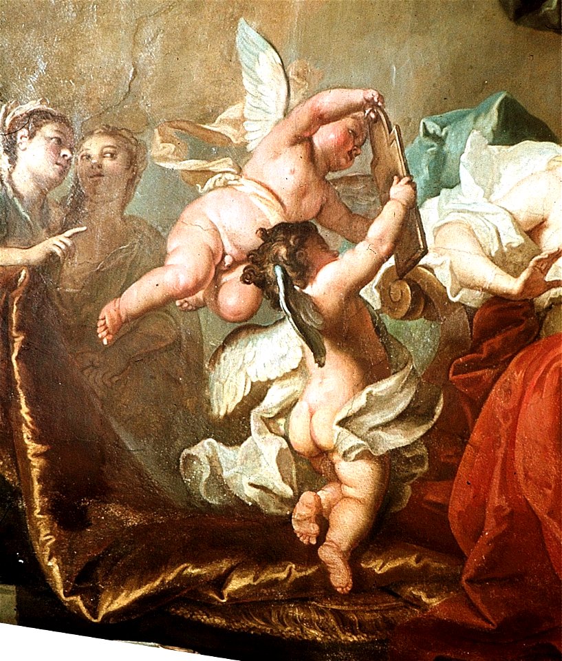 Dresden, Zwinger, Mathematisch-Physikalischer Salon, Louis de Silvestre, Die Toilette der Venus, Figur 3