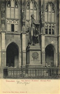 Dresden, Sachsen - Körnerdenkmal, Georgesplatz (Zeno Ansichtskarten)