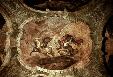 Dresden, Zwinger, Französischer Pavillon, Marmorsaal, Heinrich Christoph Fehling, Der Triumph der Aurora, Figur 1