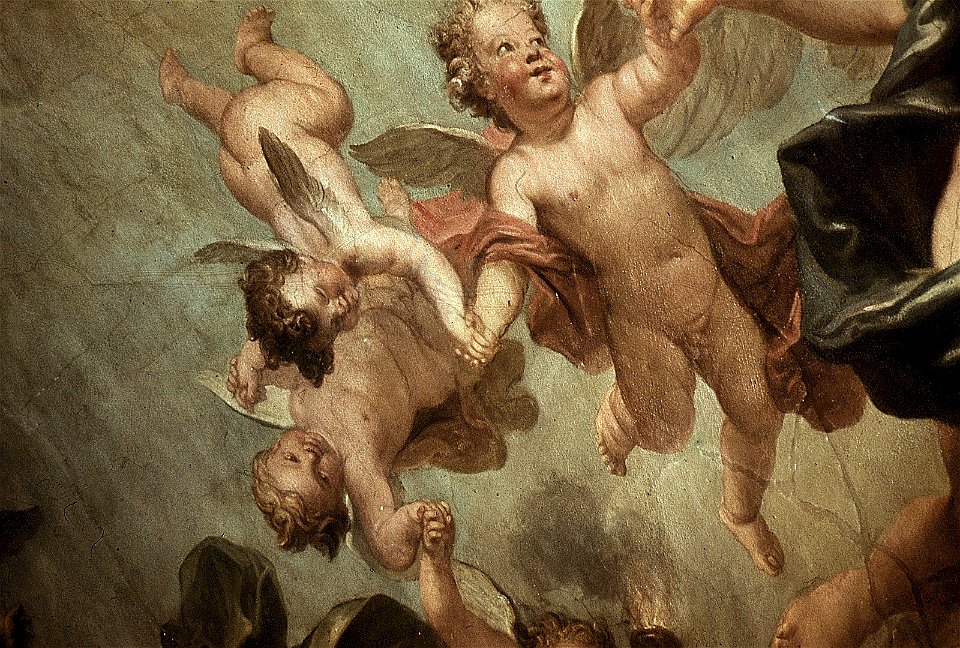 Dresden, Zwinger, Mathematisch-Physikalischer Salon, Louis de Silvestre, Amor und Putti, Figur 2