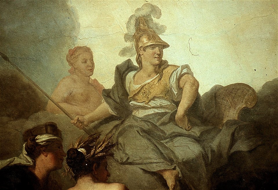 Dresden, Zwinger, Mathematisch-Physikalischer Salon, Louis de Silvestre, Psyches Aufnahme in den Olymp, Figur 3