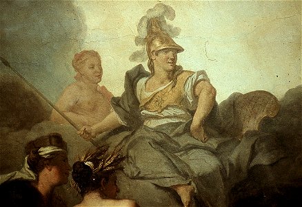 Dresden, Zwinger, Mathematisch-Physikalischer Salon, Louis de Silvestre, Psyches Aufnahme in den Olymp, Figur 3