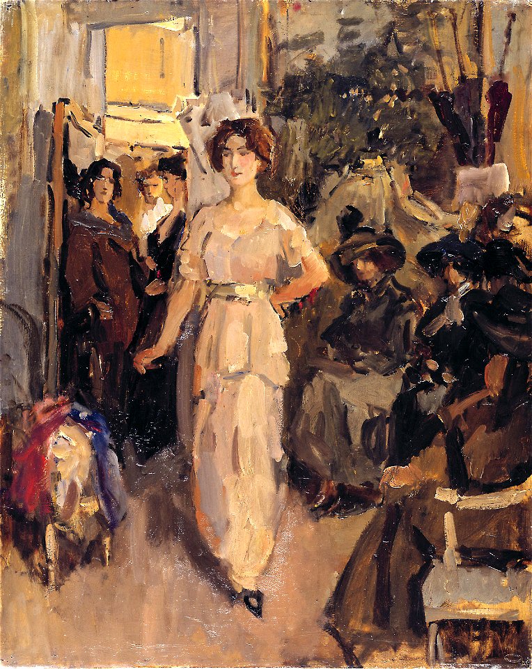 Dress show at Hirsch, by Isaac Israëls
