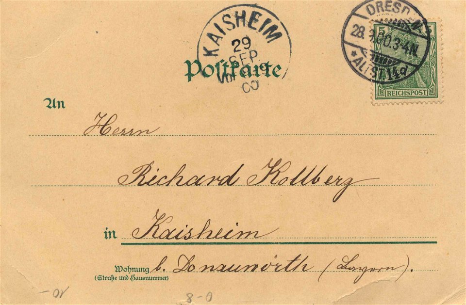 Dresden, Sachsen - Zwingerhof (back) (Zeno Ansichtskarten)