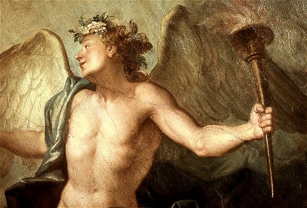 Dresden, Zwinger, Mathematisch-Physikalischer Salon, Louis de Silvestre, Amor und Putti, Figur 3