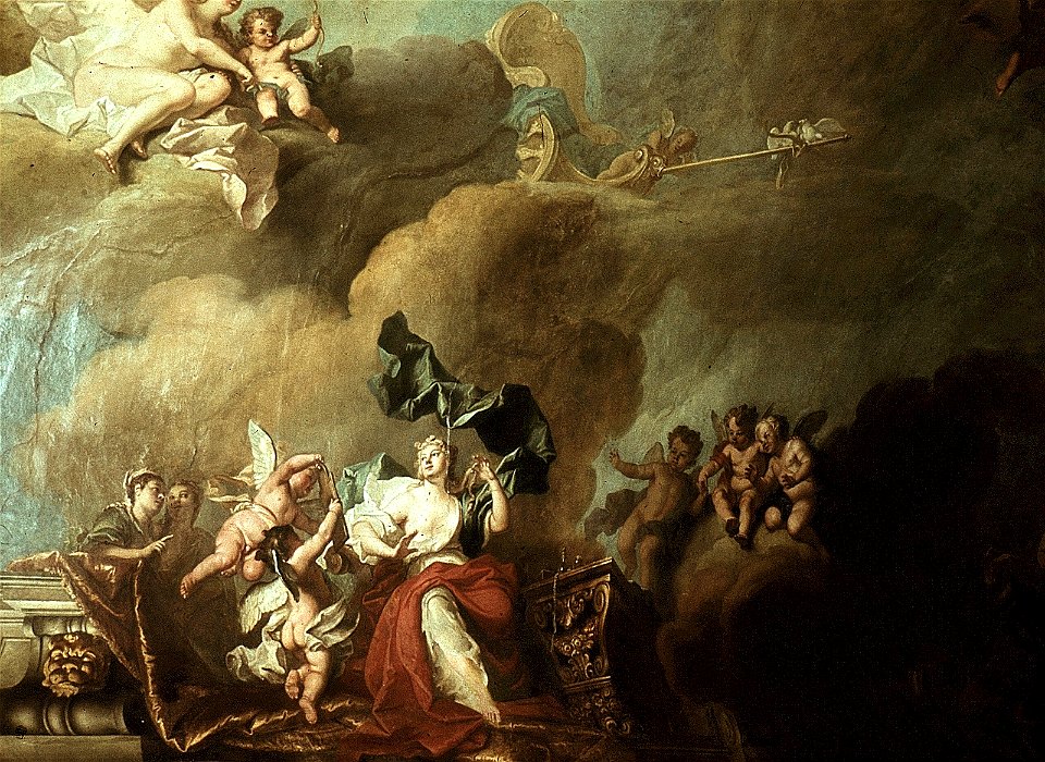 Dresden, Zwinger, Mathematisch-Physikalischer Salon, Louis de Silvestre, Die Toilette der Venus, Figur 1
