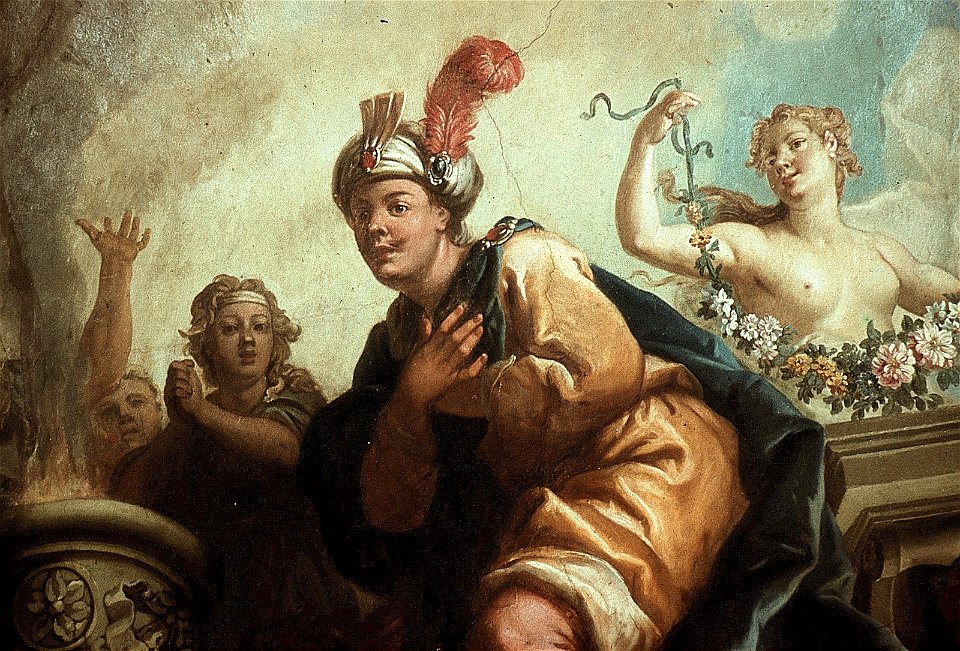 Dresden, Zwinger, Mathematisch-Physikalischer Salon, Louis de Silvestre, Opferszene, Figur 5