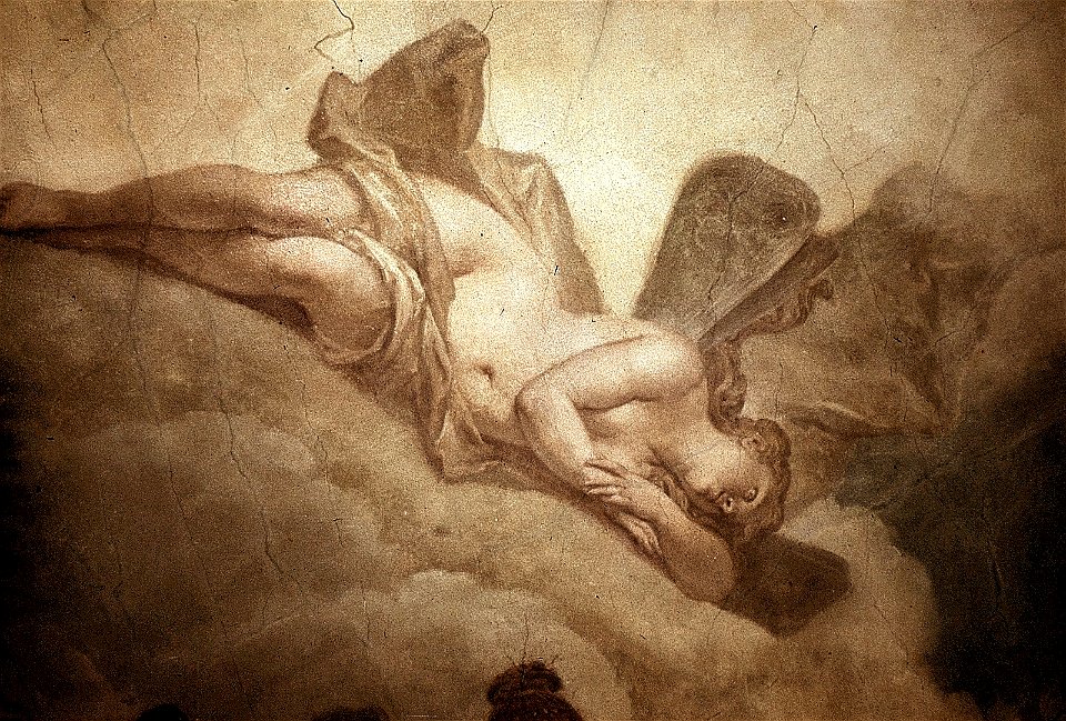 Dresden, Zwinger, Mathematisch-Physikalischer Salon, Louis de Silvestre, Psyches Aufnahme in den Olymp, Figur 12