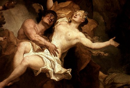 Dresden, Zwinger, Mathematisch-Physikalischer Salon, Louis de Silvestre, Psyches Aufnahme in den Olymp, Figur 8