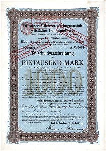 Dresdner Milchversorgungsanstalt 1000 Mk 1907
