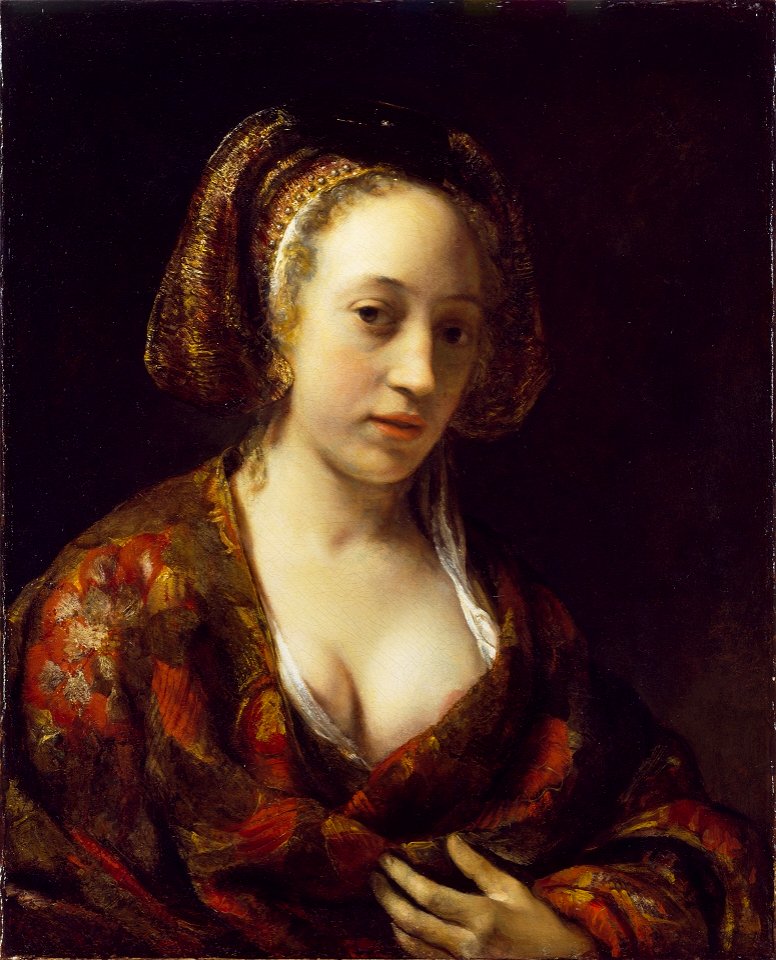 Willem Drost - Young Woman in a Brocade Gown
