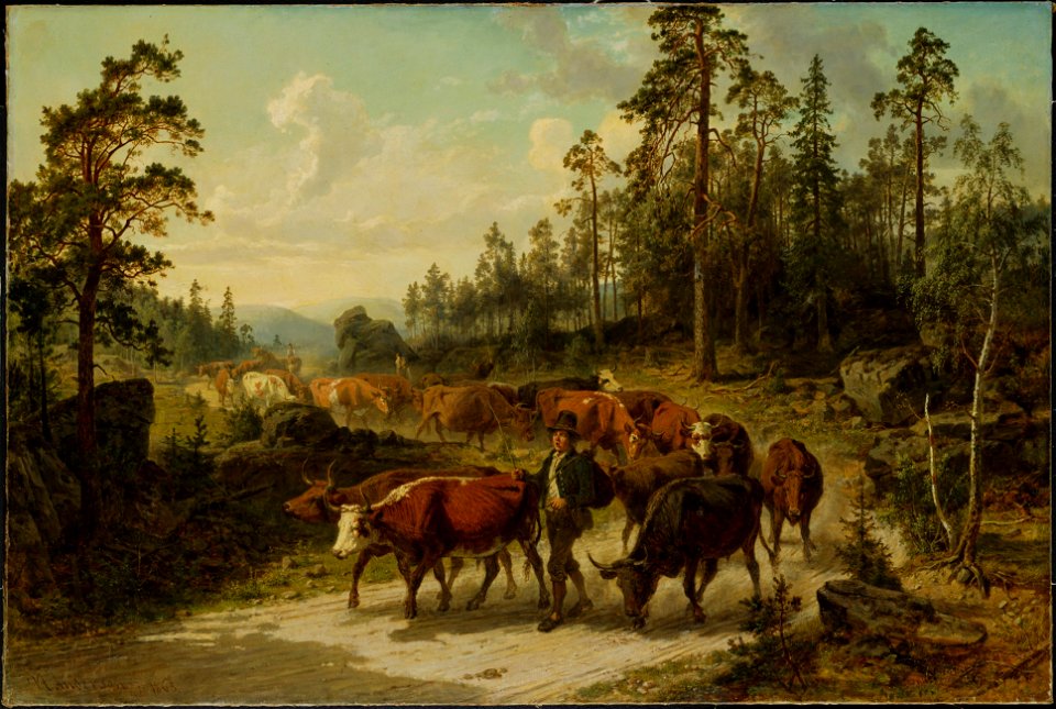 Driving Cattle in Småland (Nils Andersson) - Nationalmuseum - 17938