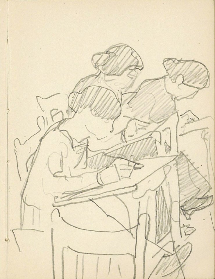 Drie vrouwen in een tekenklas, Reijer Stolk, 1906 - 1945 RP-T-1994-156-7(R)