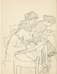 Drie vrouwen in een tekenklas, Reijer Stolk, 1906 - 1945 RP-T-1994-156-7(R)