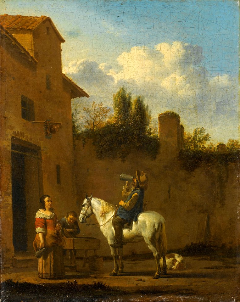 Drinkende trompetter te paard Rijksmuseum SK-A-193