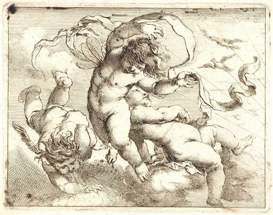 Drie tuimelende putti