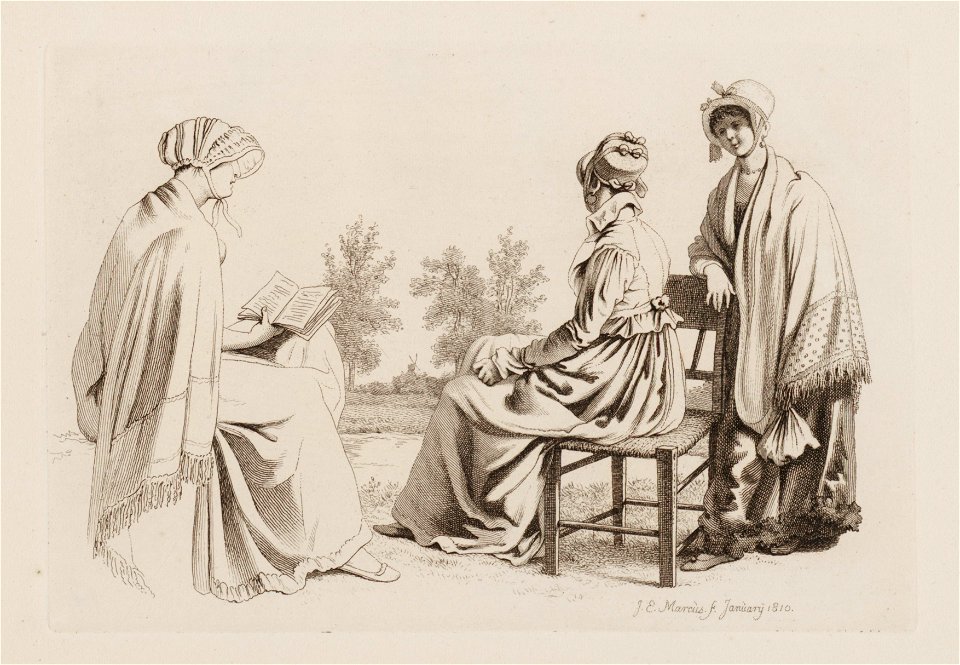 Drie vrouwen in landschap, objectnr A 12548