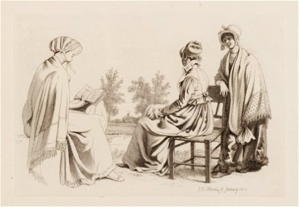 Drie vrouwen in landschap, objectnr A 12548