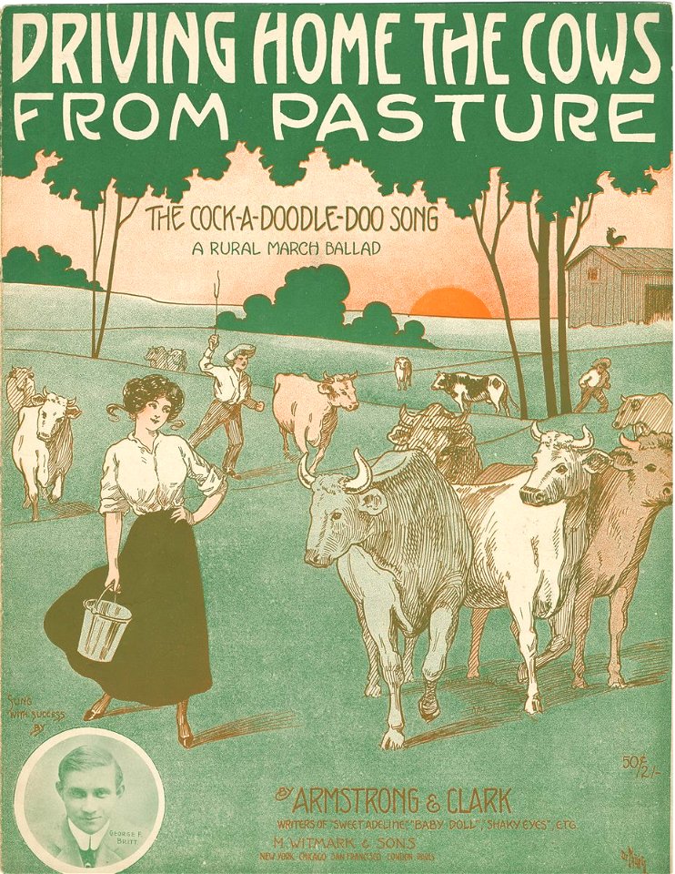 Driving home the cows from pasture 1911
