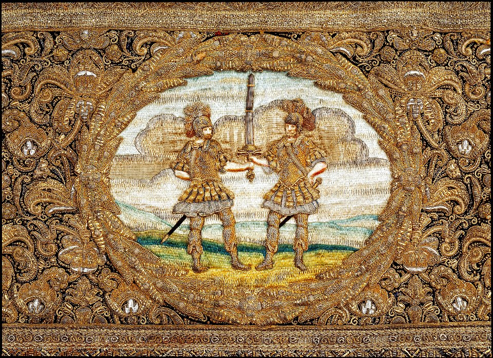 Drottning Kristinas kröningshimmel, detaljer - Livrustkammaren - 73813