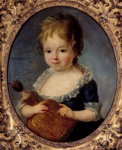Drouais, François-Hubert - Portrait d'une petite fille tenant une poupée - J 26 - Musée Cognacq-Jay. Free illustration for personal and commercial use.