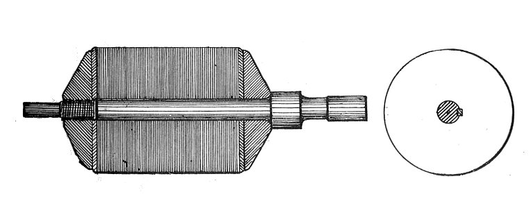 Drum armature laminated core (Rankin Kennedy, Electrical Installations, Vol II, 1909)