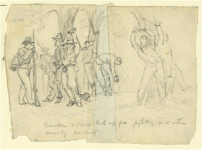 Drunken soldiers tied up for fighting and other unruly conduct LCCN2004660231
