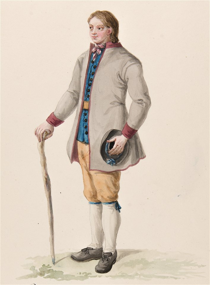Dräkt. Habitant de la Province de Wermeland- Akvarell i storformat av C.W Swedman - Nordiska museet - NMA.0070170 (1)